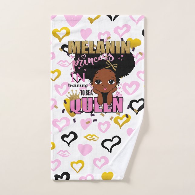 Melanin Princess Training To Be Queen Lilibet Gift Hand Towel (Hand Towel)