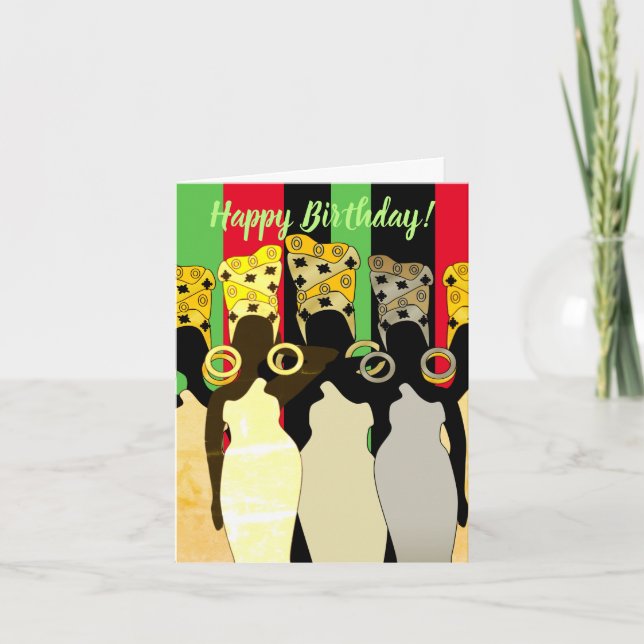 Melanin Queen African American Birthday Card (Front)