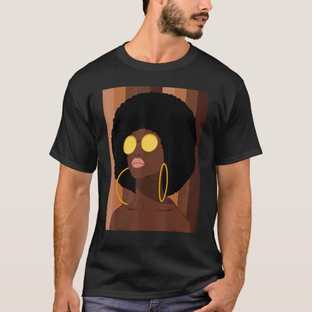 Melanin Queen Afro Lady African American Women's B T-Shirt (Front)