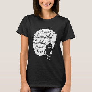 Melanin Queen Afro Queen Powerful Beautiful T-Shirt