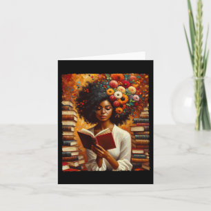 Melanin Queen Afro Womeneducated Reading Book Blac Card
