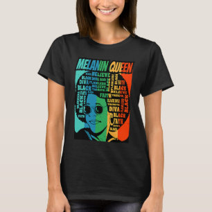 Melanin Queen Hair Lyrics Pride BHM T-Shirt