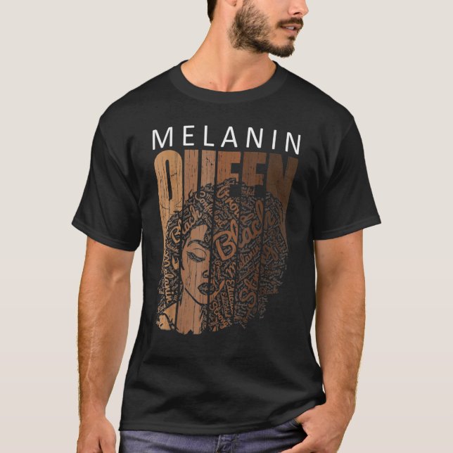 Melanin Queen Tee African American Strong Black Na (Front)
