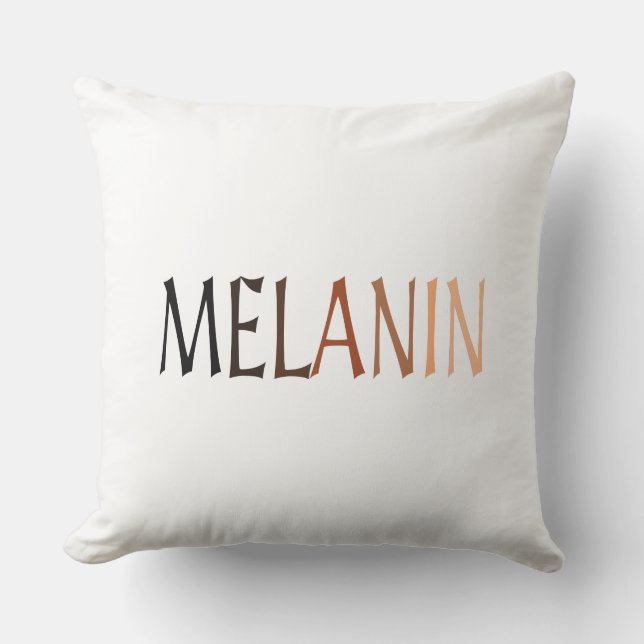 MELANIN Shades of Black Throw Pillow (Front)