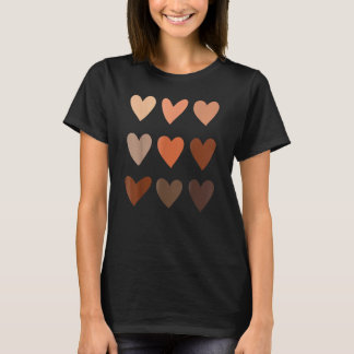 Melanin Skin Tone Hearts Be Kind Black History M T-Shirt