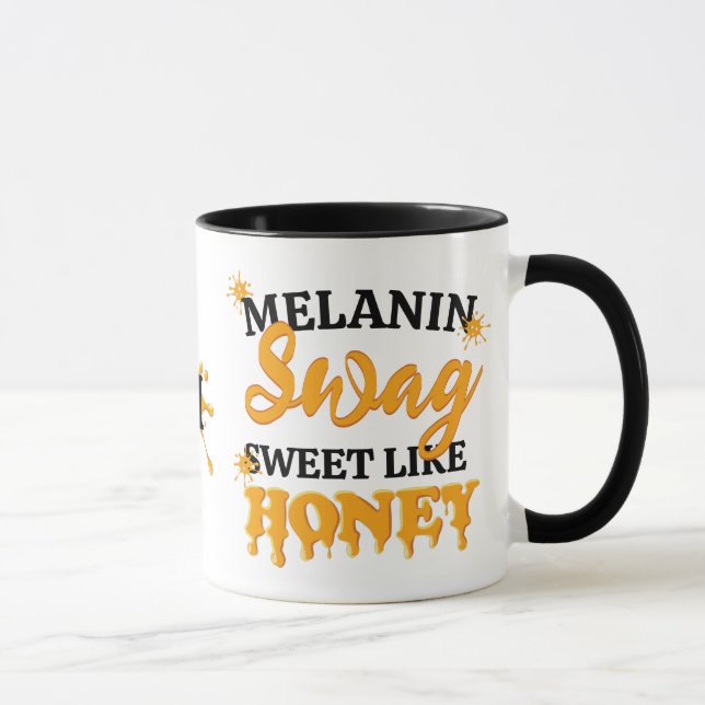 MELANIN Sweet Like Honey SWAG Monogram Mug (Right)