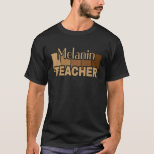 Melanin Teacher Life Afro Teacher African American T-Shirt