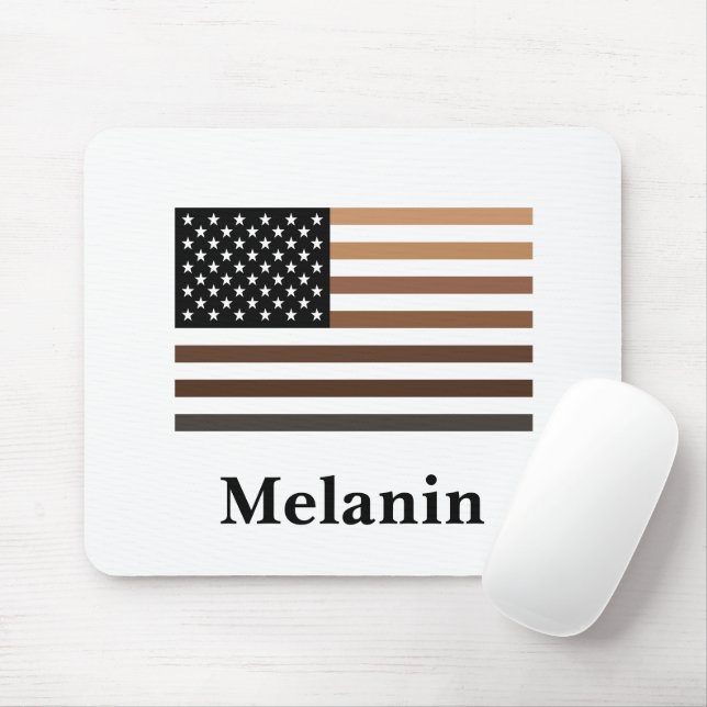 Melanin USA Flag African American Black History Mouse Pad (With Mouse)