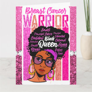Melanin woman breast cancer warrior survivor black card