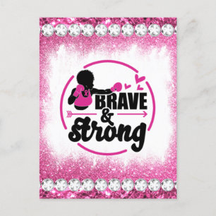 Melanin woman breast cancer warrior survivor black holiday postcard
