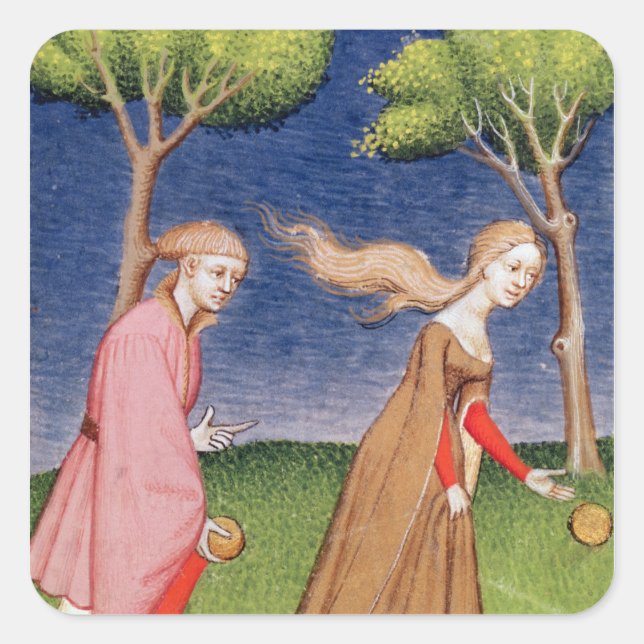 Melanion races against Atalanta Square Sticker (Front)