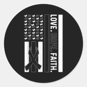 Melanoma Awareness Love Hope Faith Melanoma Cancer Classic Round Sticker