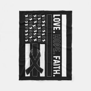 Melanoma Awareness Love Hope Faith Melanoma Cancer Fleece Blanket