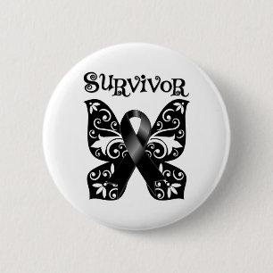 Melanoma Butterfly Survivor 2 Inch Round Button