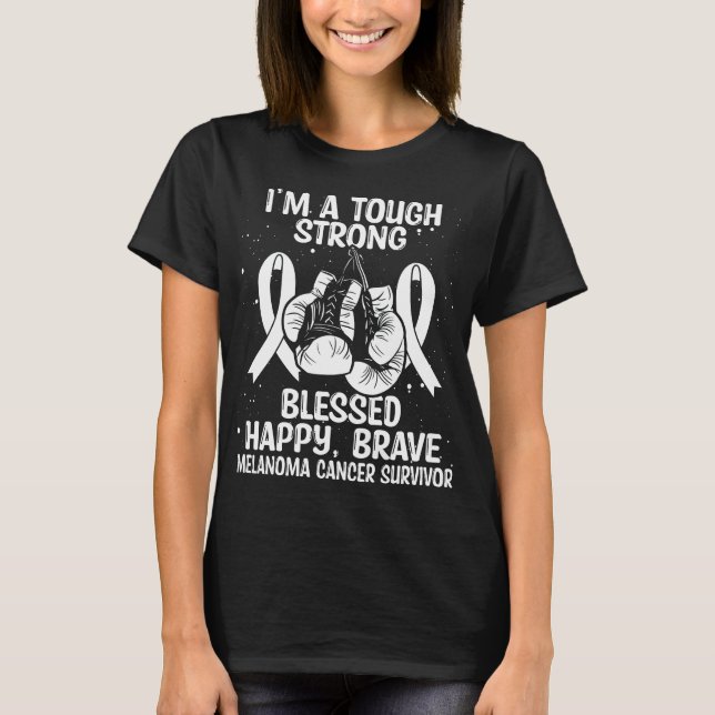 Melanoma Cancer Awareness Cancer Survivor T-Shirt (Front)