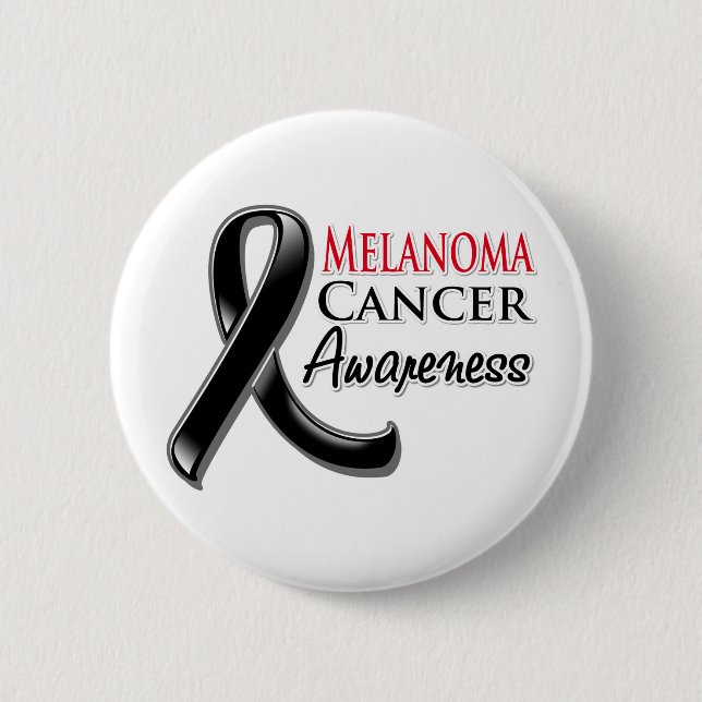 Melanoma Cancer Awareness Ribbon 2 Inch Round Button (Front)