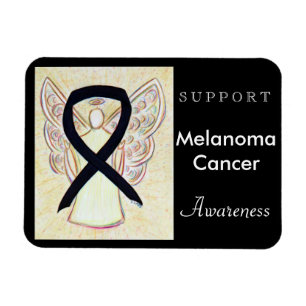 Melanoma Cancer Awareness Ribbon Angel Magnet
