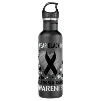 Melanoma Cancer Awareness Support Ribbon 710 Ml Water Bottle