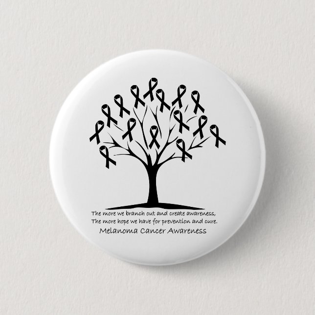 melanoma cancer awareness tree 2 inch round button (Front)