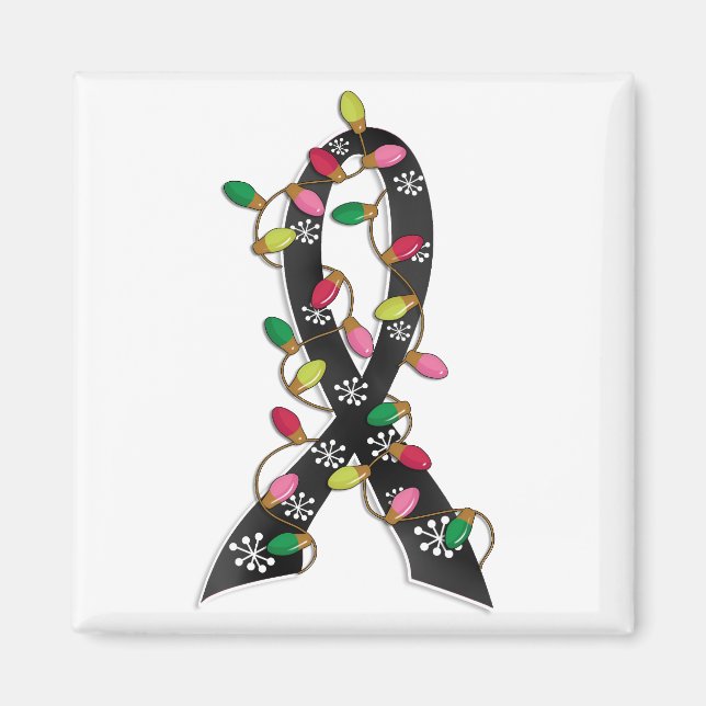 Melanoma Christmas Lights Ribbon Magnet (Front)