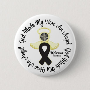 Melanoma God Made My Hero An Angel 2 Inch Round Button