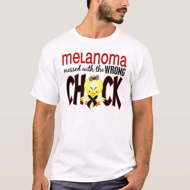 Melanoma Messed With The Wrong Chick T-Shirt (Front)