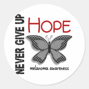 Melanoma Never Give Up Hope Butterfly 4.1 Classic Round Sticker