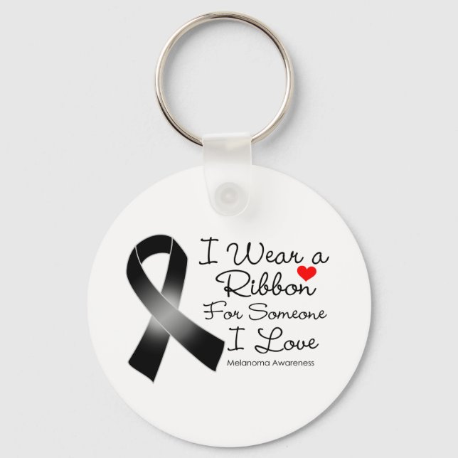 Melanoma Ribbon Someone I Love Keychain (Front)