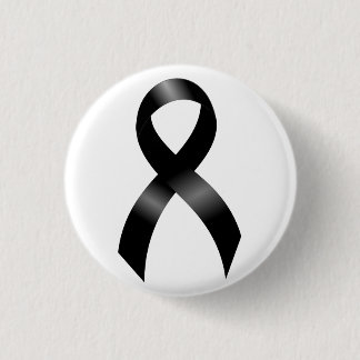 Melanoma | Skin Cancer - Black Ribbon 1 Inch Round Button