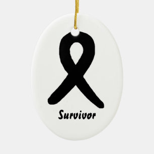 Melanoma survivor ornament