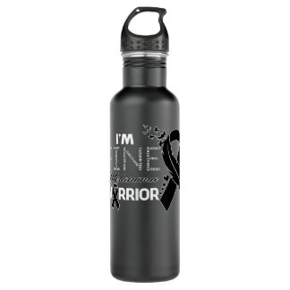 Melanoma Warrior I'm Fine Feather Ribbon 710 Ml Water Bottle