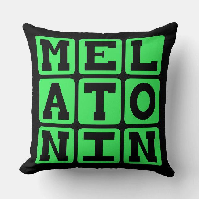 Melatonin, Sleep Aid Throw Pillow (Front)