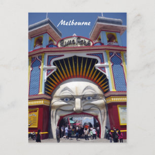 melb luna face postcard