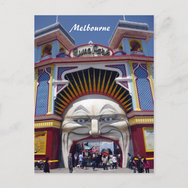 melb luna face postcard (Front)