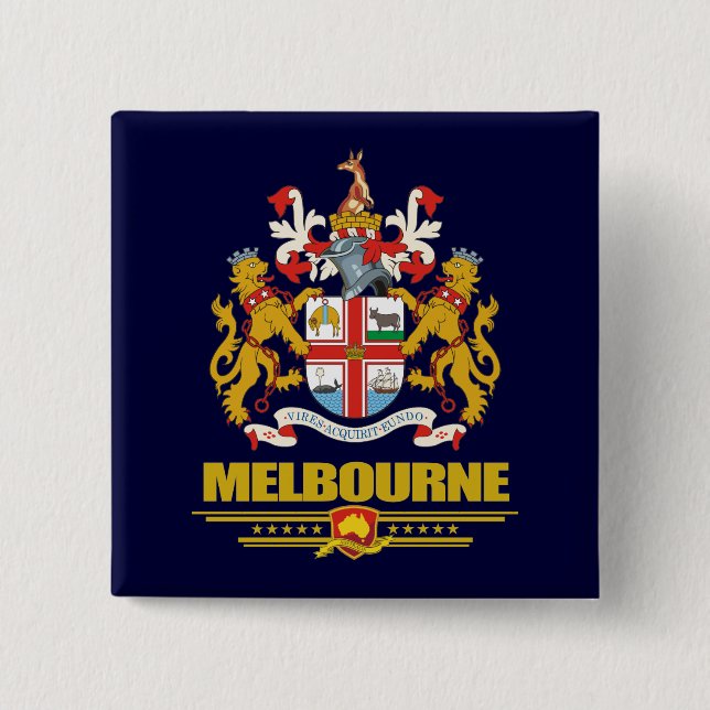 Melbourne 2 Inch Square Button (Front)