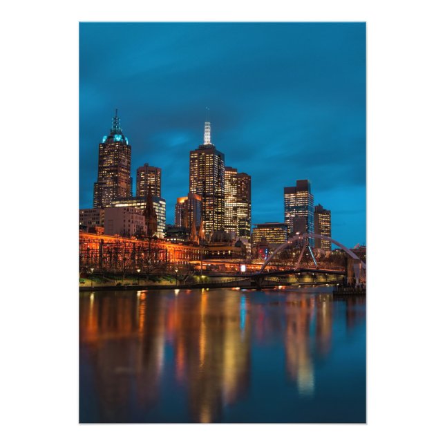 Melbourne at night photo print (Front)