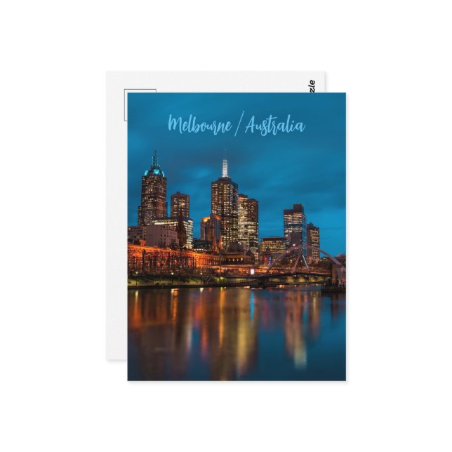 Melbourne at night postcard (Front/Back In Situ)