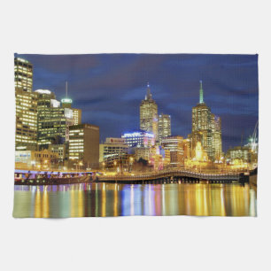 Melbourne, Australia. A nighttime view of the 2 Kitchen Towel