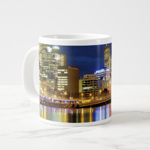 Melbourne, Australia. A nighttime view of the 2 Large Coffee Mug