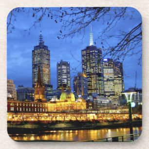 Melbourne, Australia. A nighttime view of the Coaster