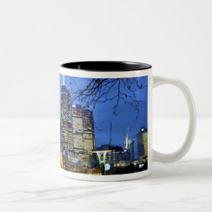 Melbourne, Australia. A nighttime view of the Two-Tone Coffee Mug