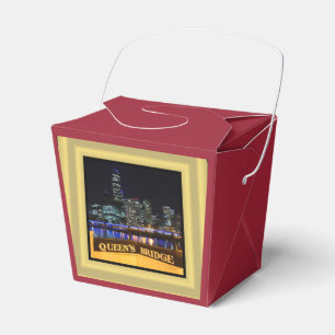 Melbourne Australia CBD Lights over Queen's Bridge Favor Box