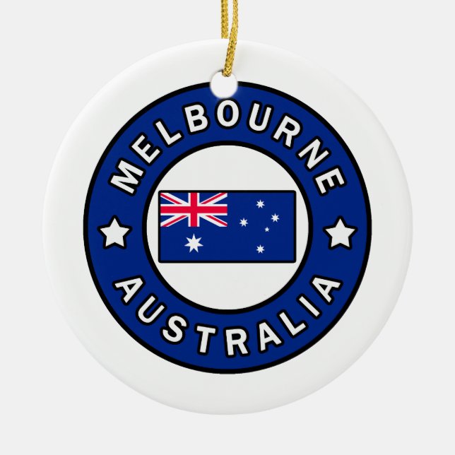 Melbourne Australia Ceramic Ornament (Front)
