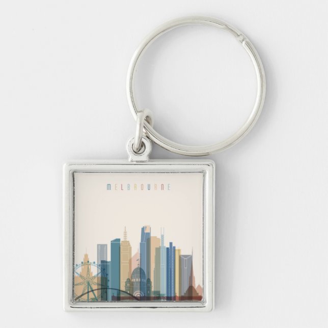 Melbourne, Australia | City Skyline Keychain (Front)