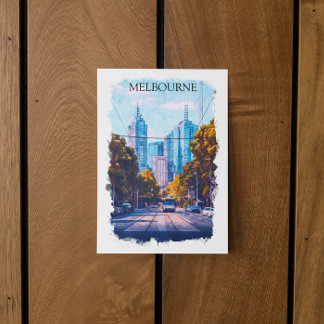 Melbourne Australia City View Travel Postcard