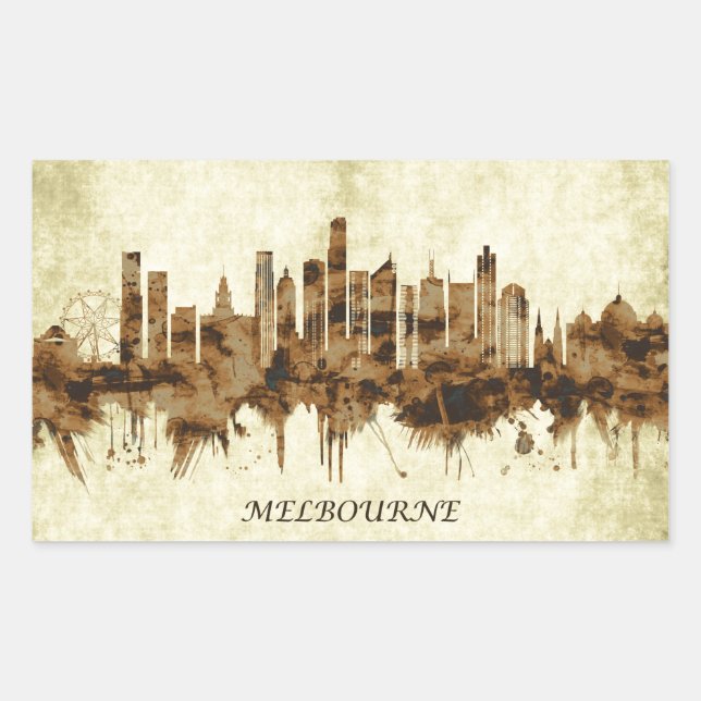 Melbourne Australia Cityscape Sticker (Front)
