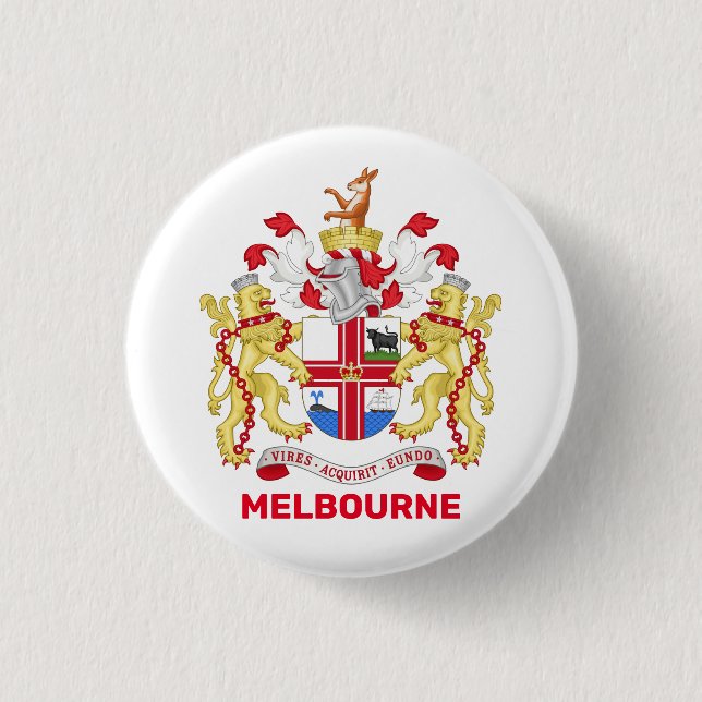 Melbourne, Australia - coat of arms 1 Inch Round Button (Front)