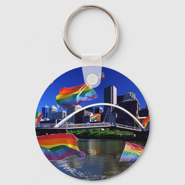 Melbourne, Australia Pride Keychain (Front)