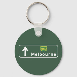 Melbourne, Australia Road Sign Keychain