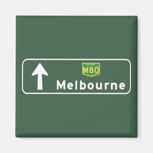 Melbourne, Australia Road Sign Magnet